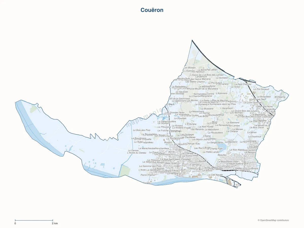 Carte de Couëron à personnaliser