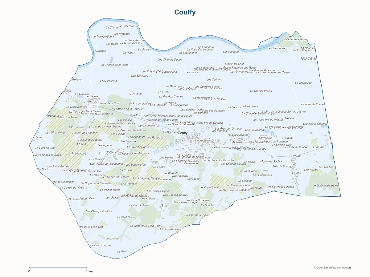 Carte de Couffy à personnaliser