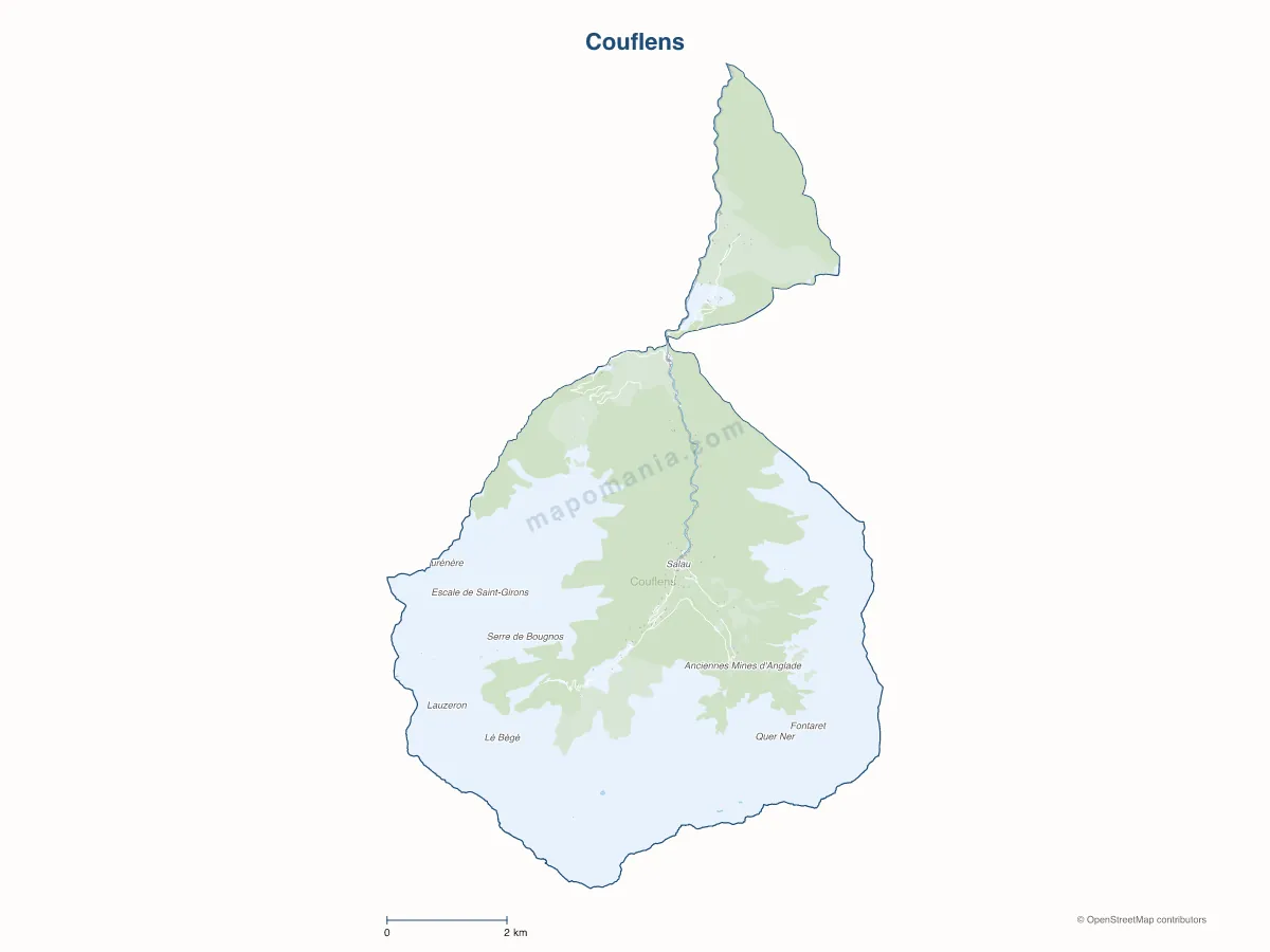 Carte de Couflens à personnaliser