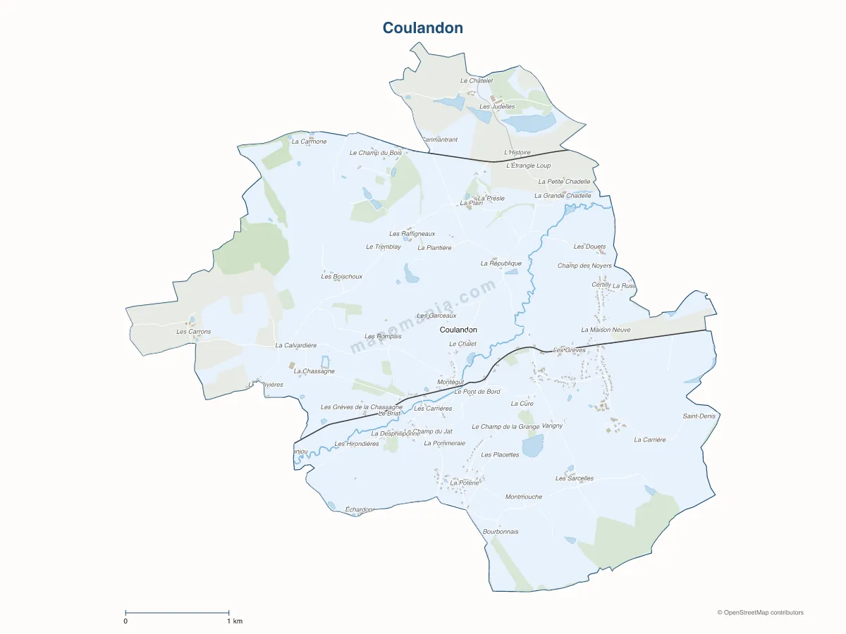 Carte de Coulandon à personnaliser