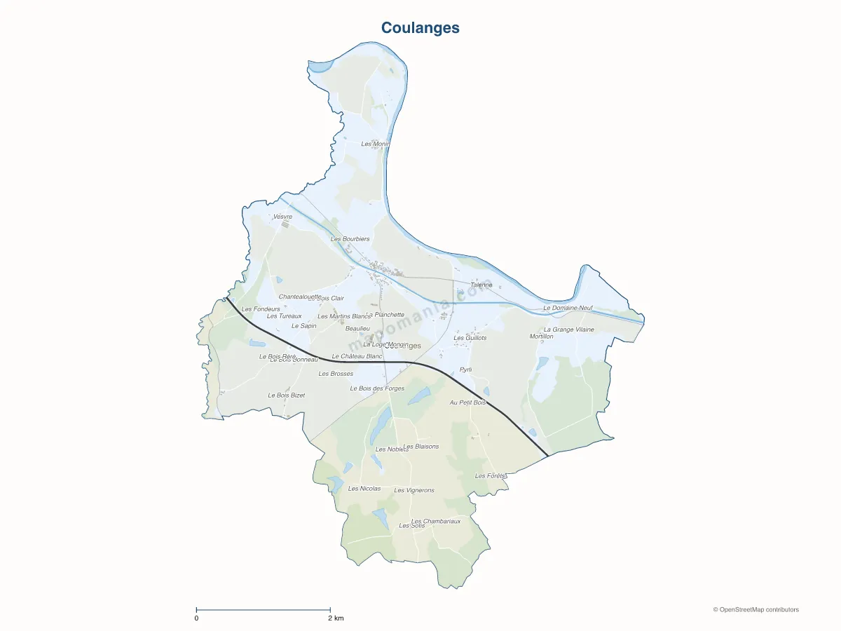 Carte de Coulanges à personnaliser
