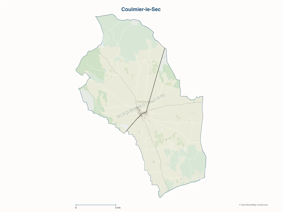 Carte de Coulmier-le-Sec à personnaliser