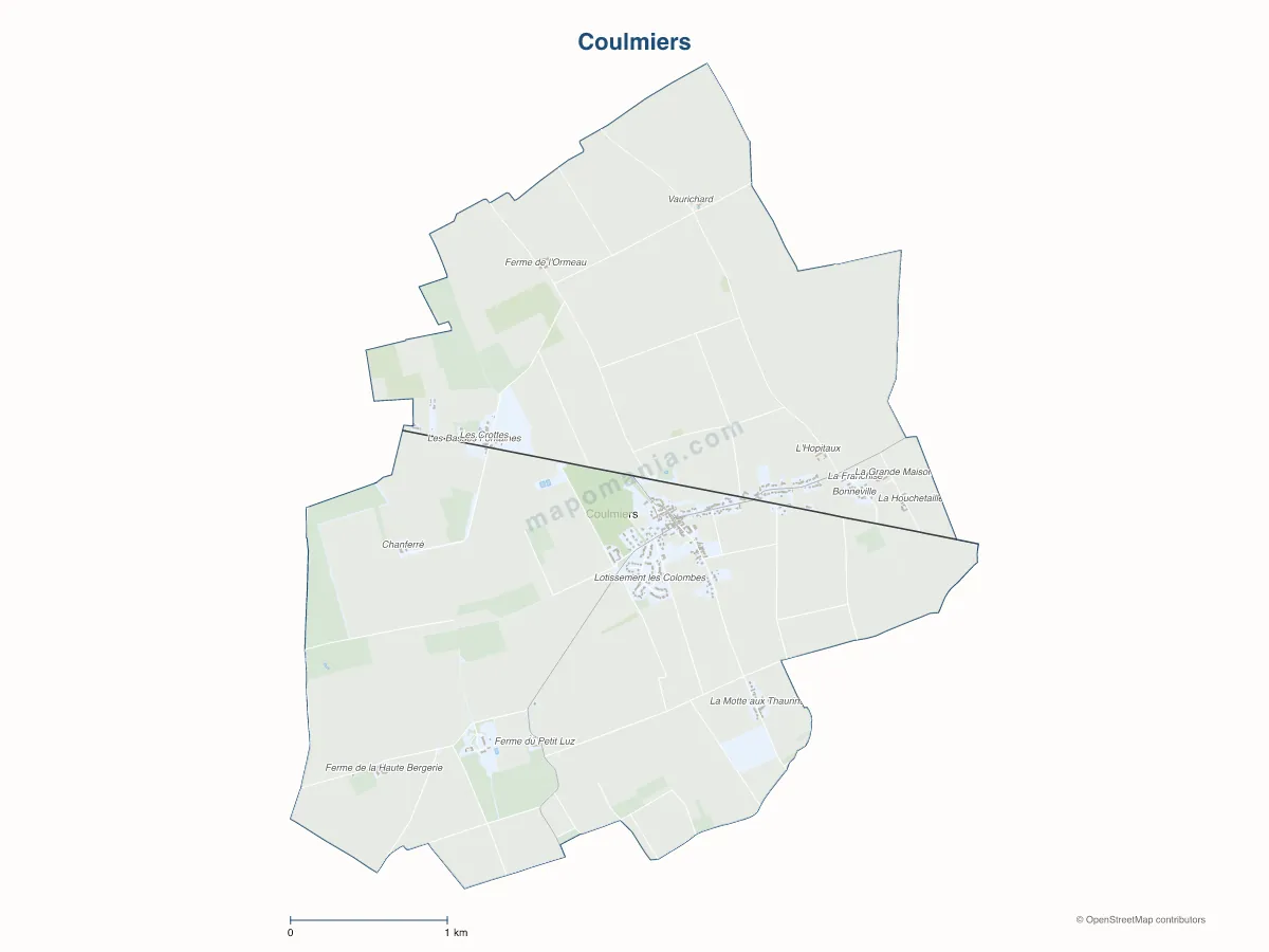 Carte de Coulmiers à personnaliser