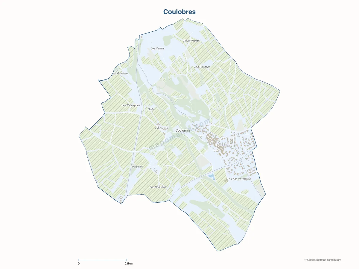 Carte de Coulobres à personnaliser