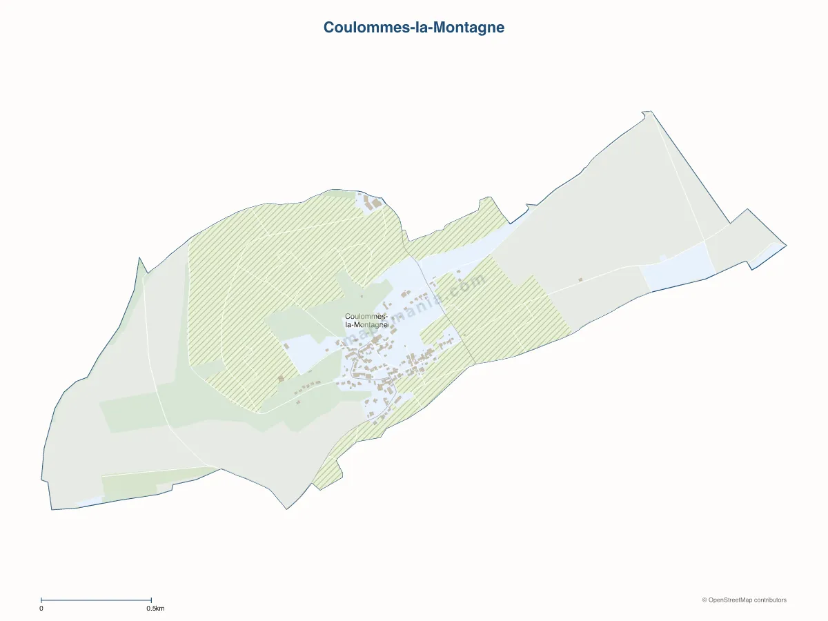 Carte de Coulommes-la-Montagne à personnaliser