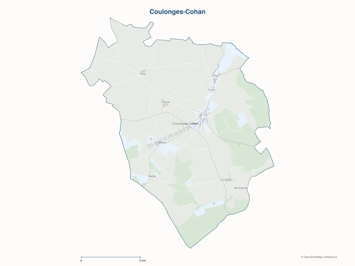Carte de Coulonges-Cohan à personnaliser