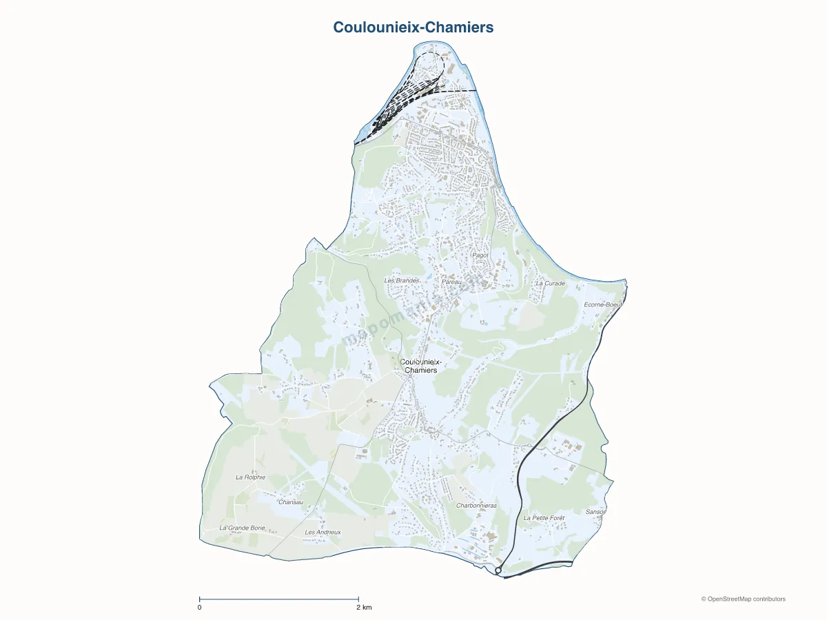 Carte de Coulounieix-Chamiers à personnaliser