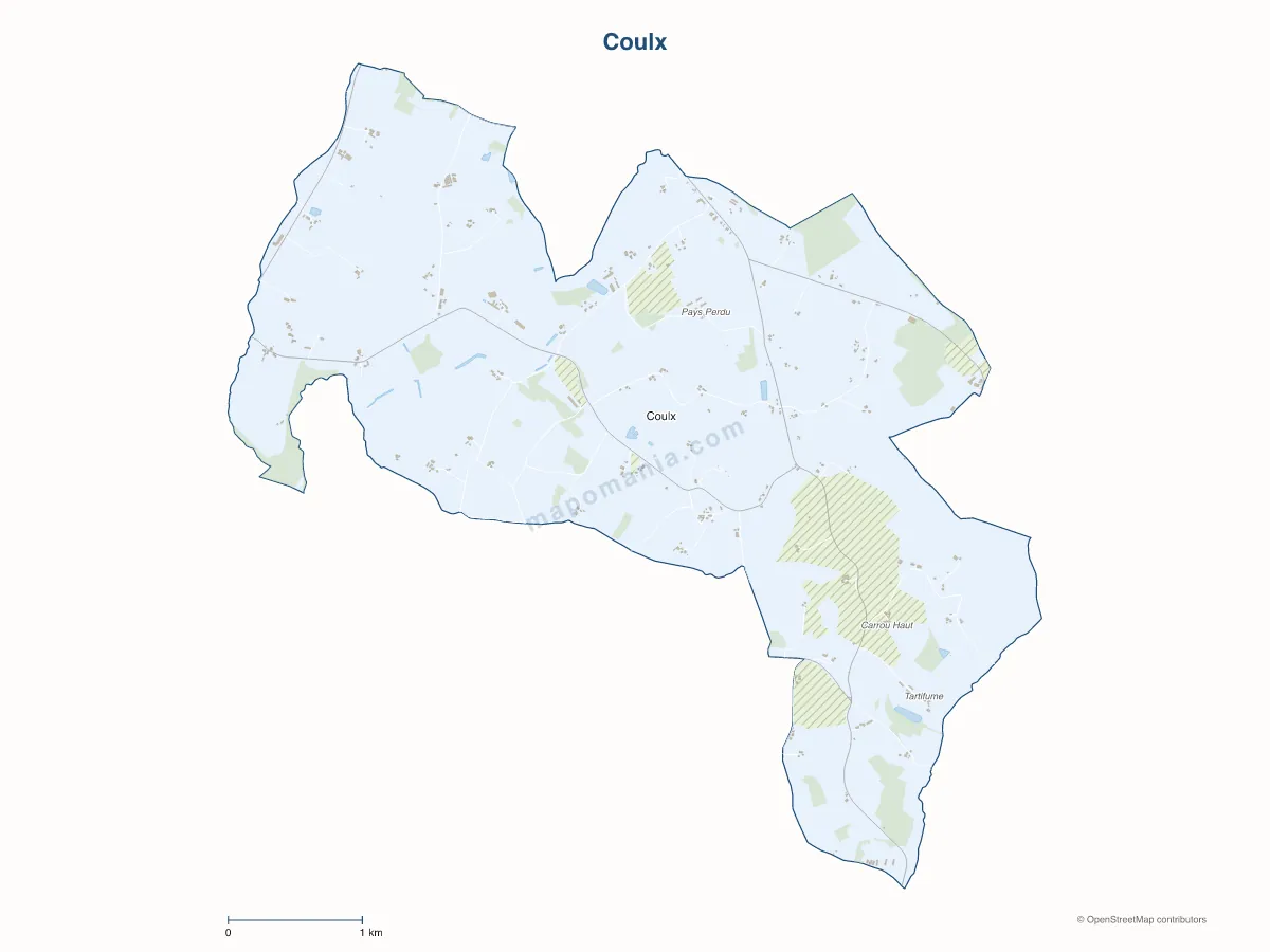 Carte de Coulx à personnaliser