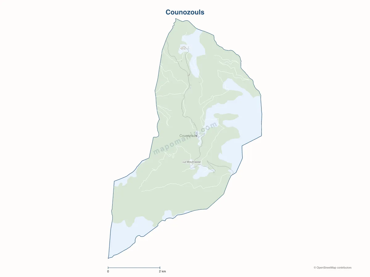 Carte de Counozouls à personnaliser