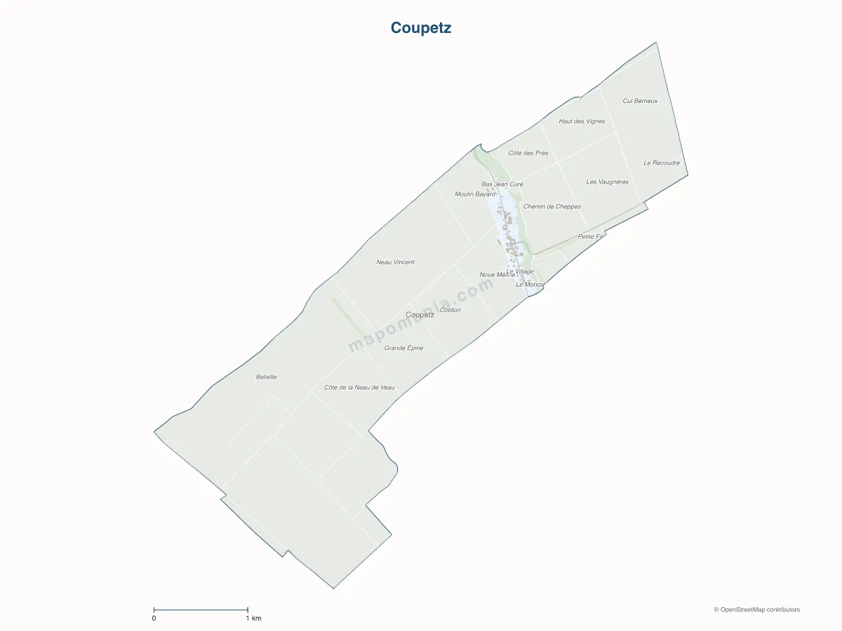 Carte de Coupetz à personnaliser