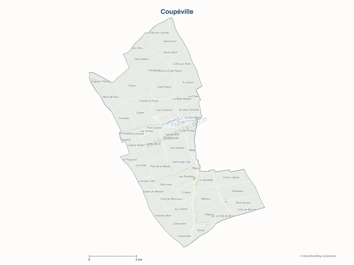 Carte de Coupéville à personnaliser