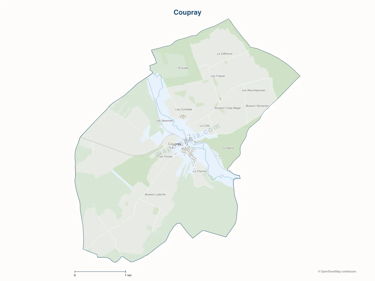 Carte de Coupray à personnaliser