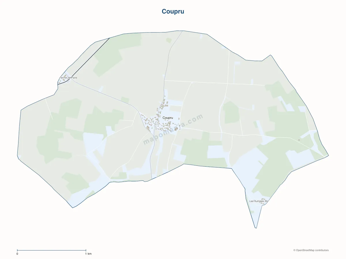 Carte de Coupru à personnaliser