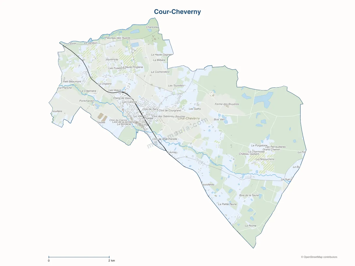 Carte de Cour-Cheverny à personnaliser