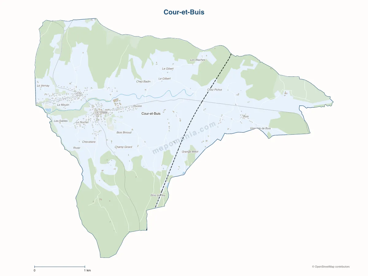 Carte de Cour-et-Buis à personnaliser