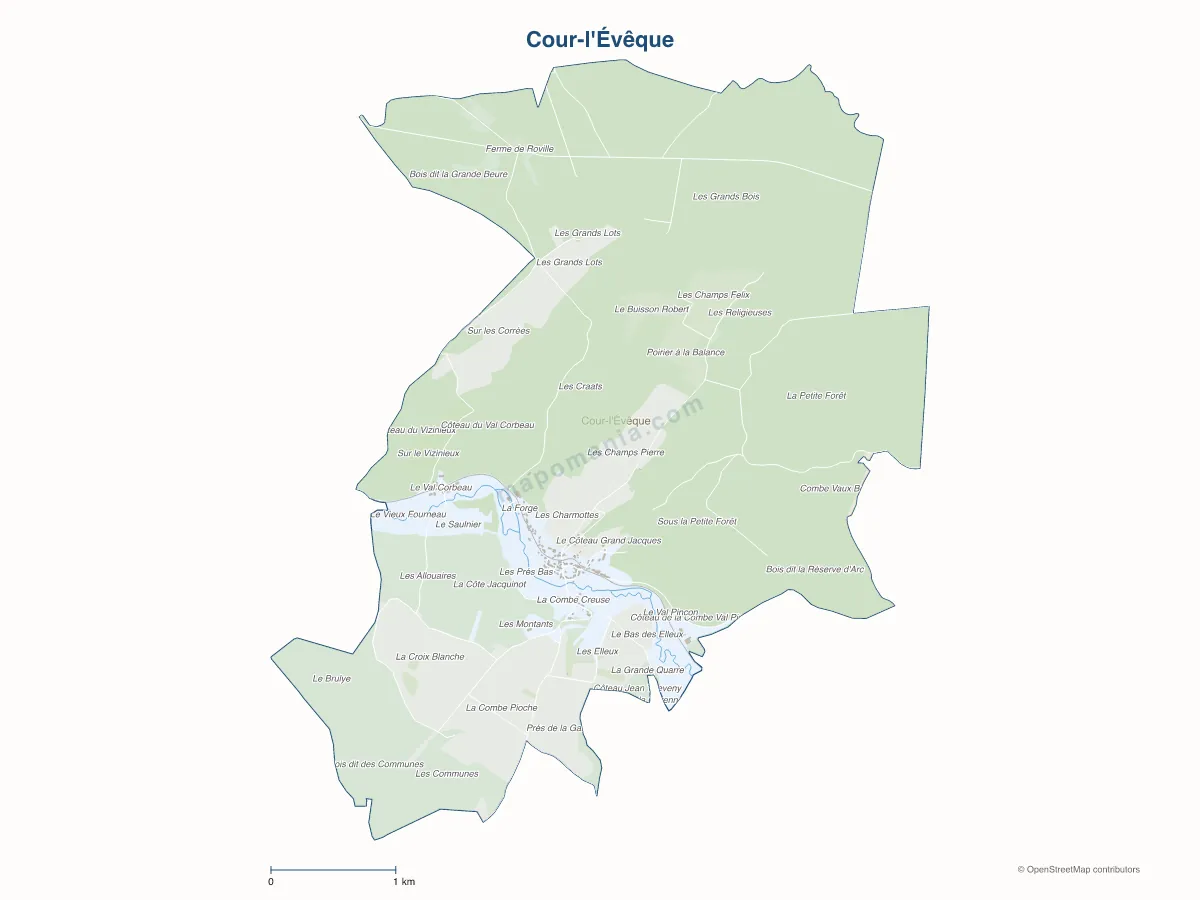 Carte de Cour-l'Évêque à personnaliser