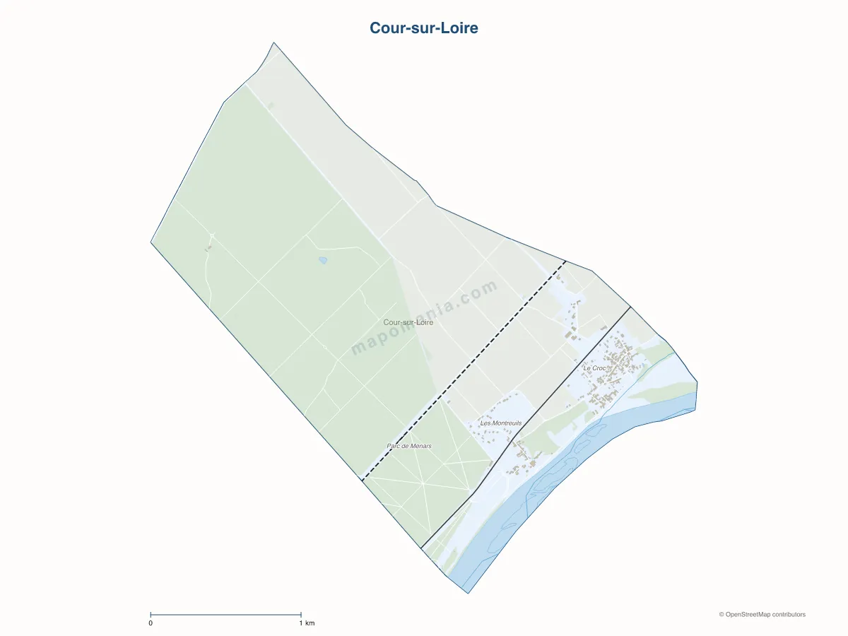 Carte de Cour-sur-Loire à personnaliser