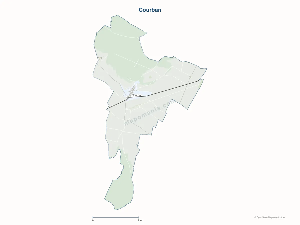 Carte de Courban à personnaliser