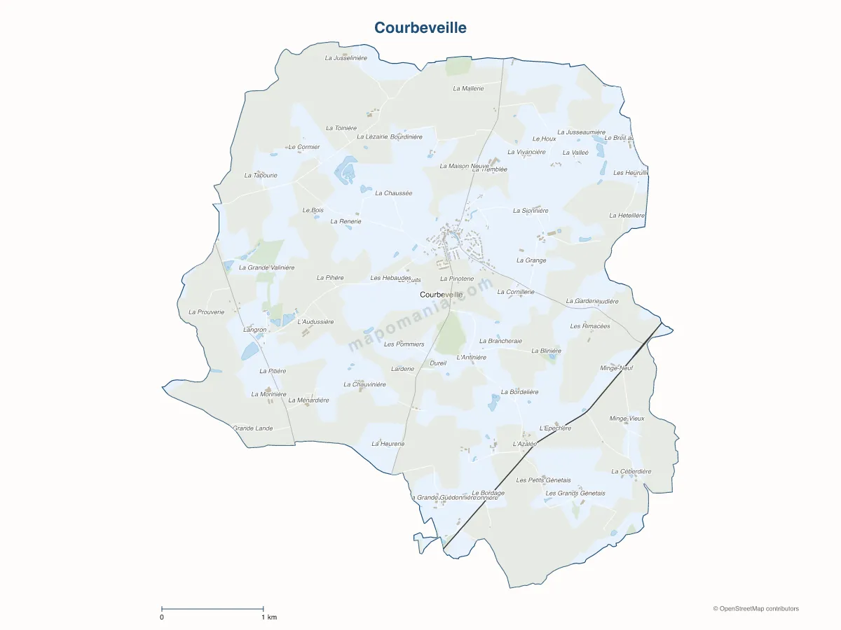Carte de Courbeveille à personnaliser