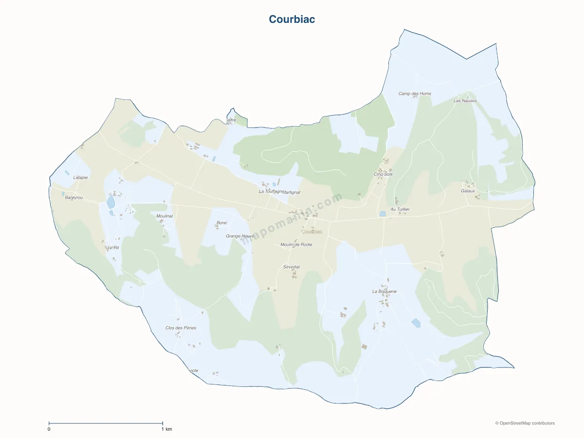 Carte de Courbiac à personnaliser
