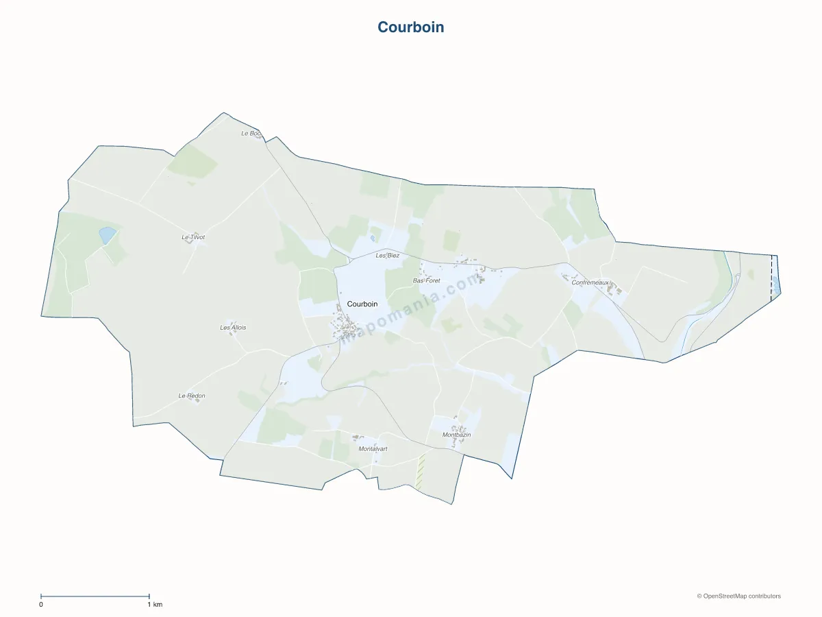 Carte de Courboin à personnaliser