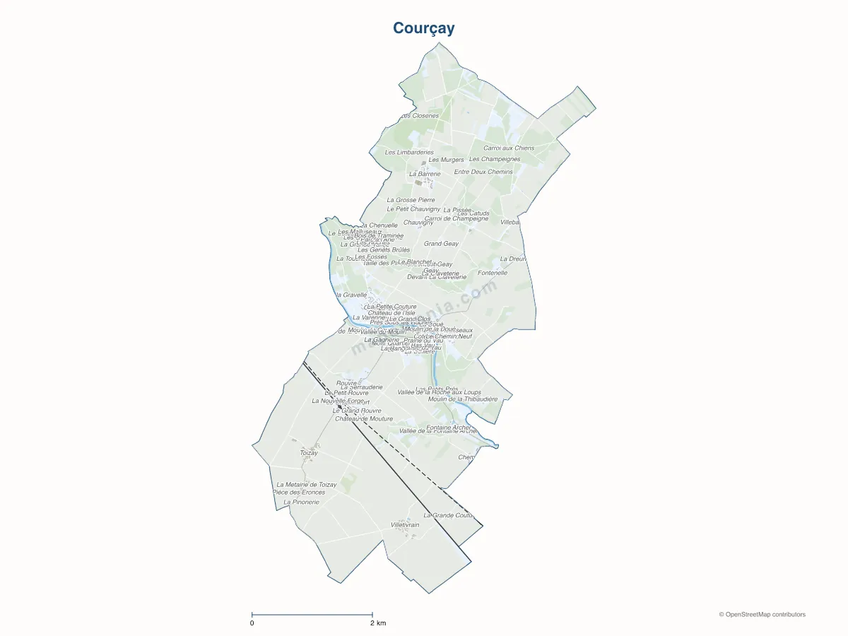 Carte de Courçay à personnaliser