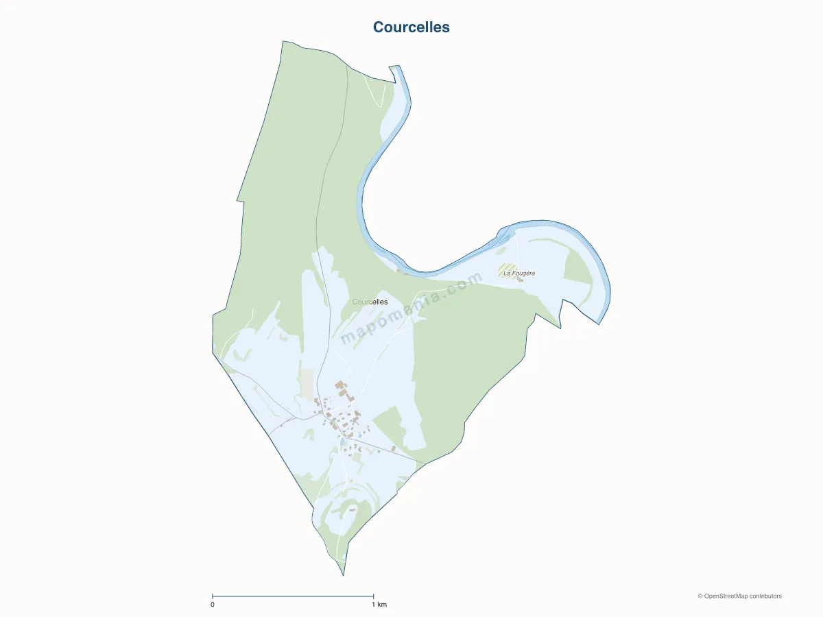 Carte de Courcelles à personnaliser