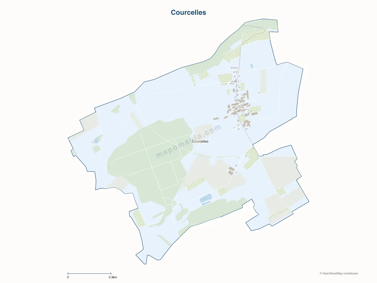 Carte de Courcelles à personnaliser