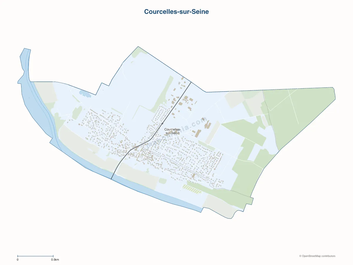 Carte de Courcelles-sur-Seine à personnaliser