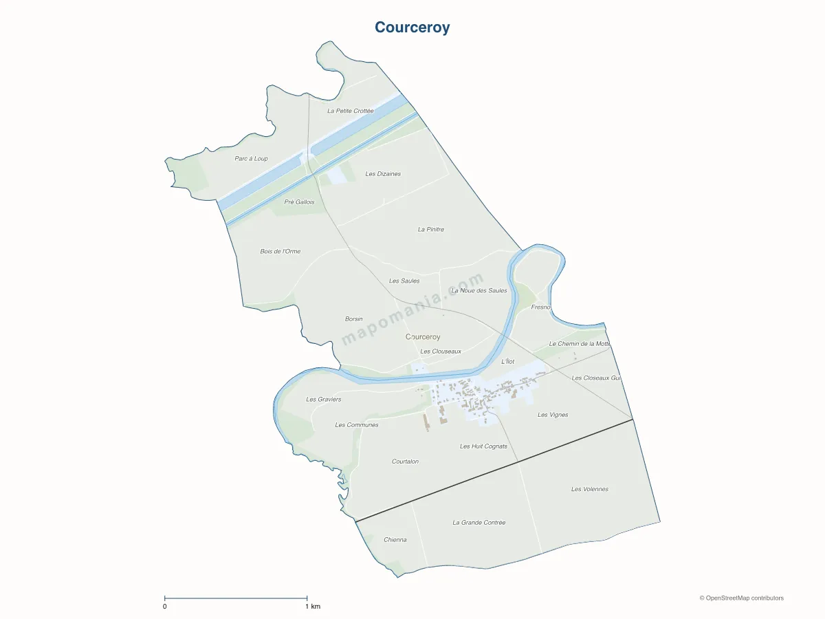 Carte de Courceroy à personnaliser