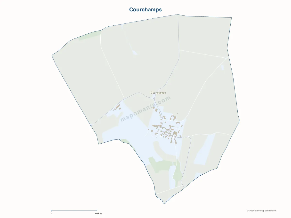 Carte de Courchamps à personnaliser