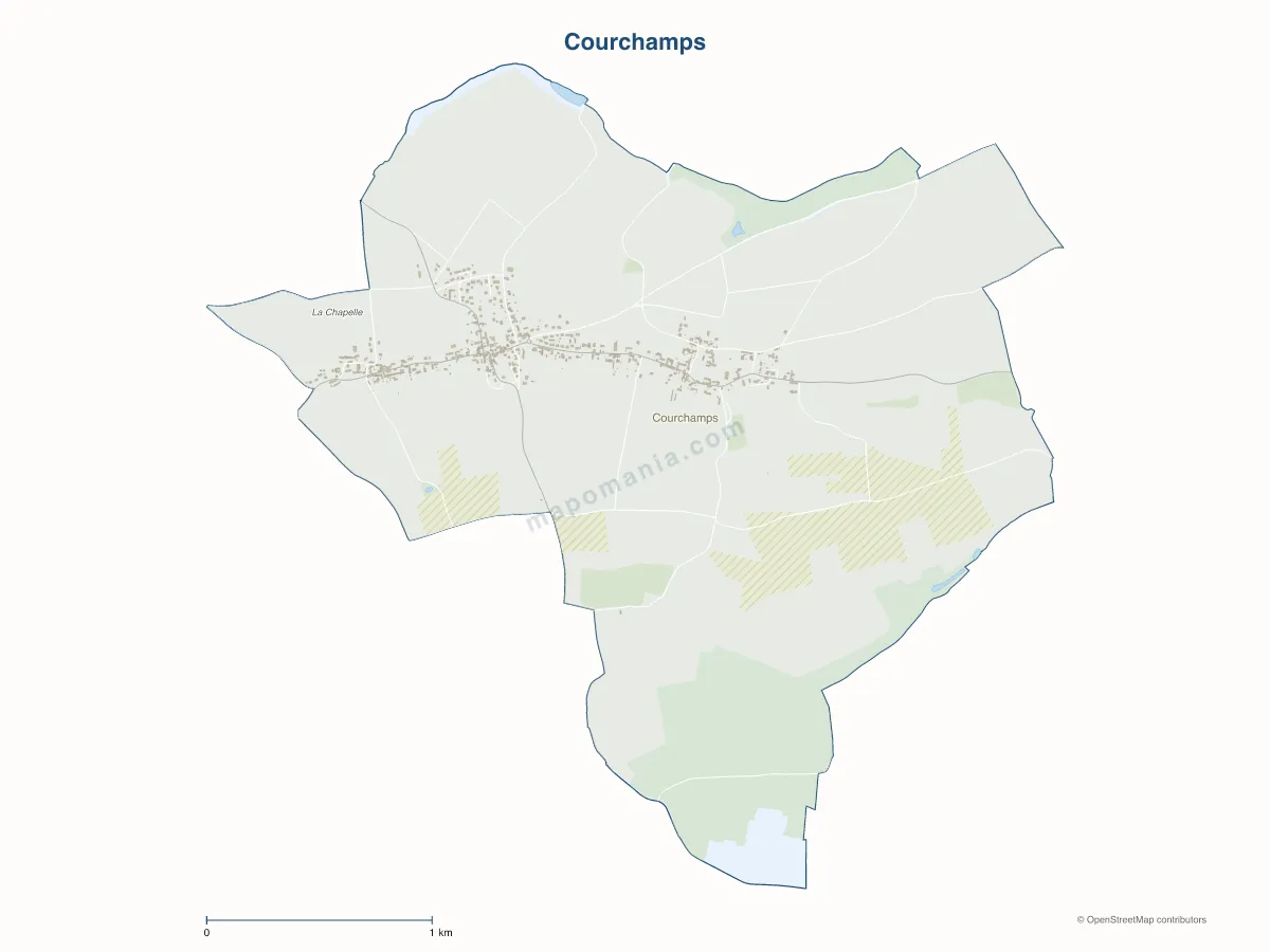 Carte de Courchamps à personnaliser