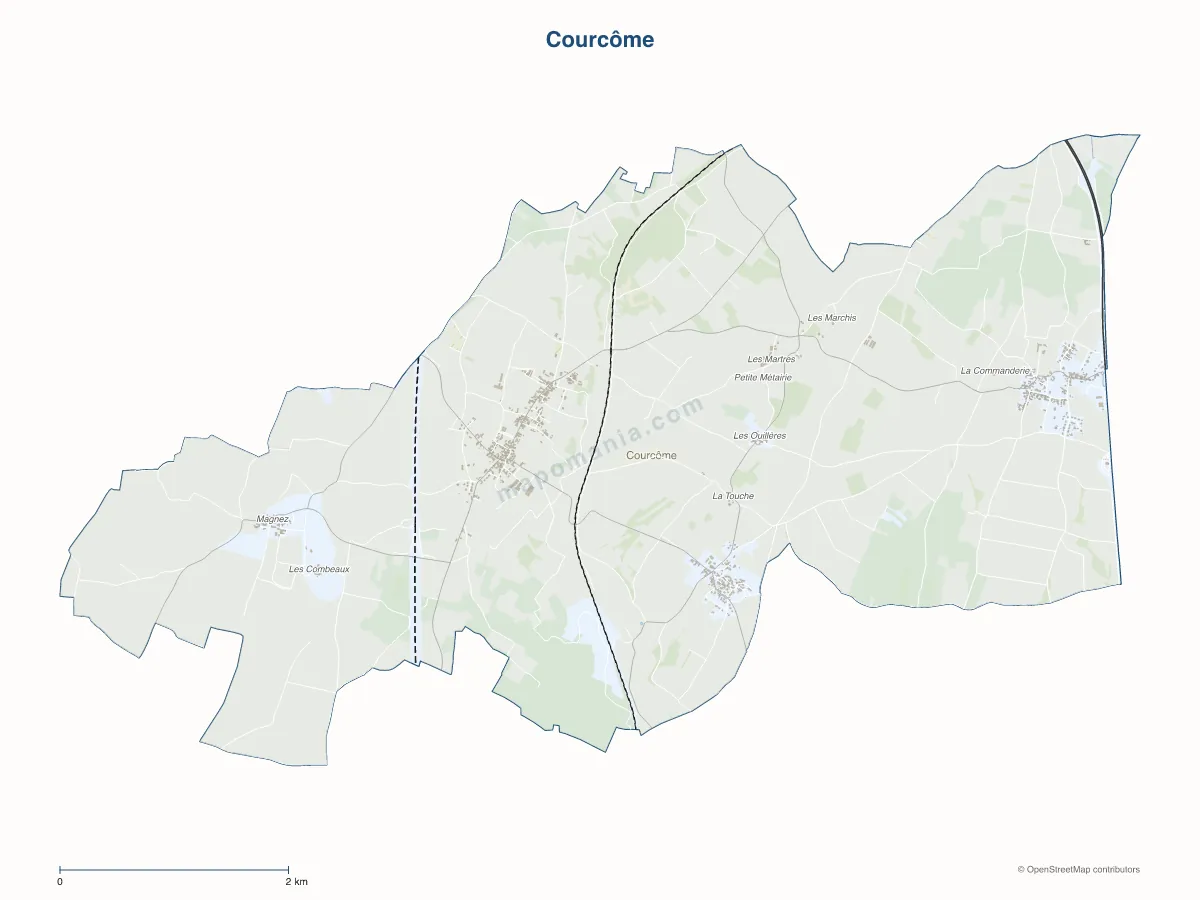 Carte de Courcôme à personnaliser