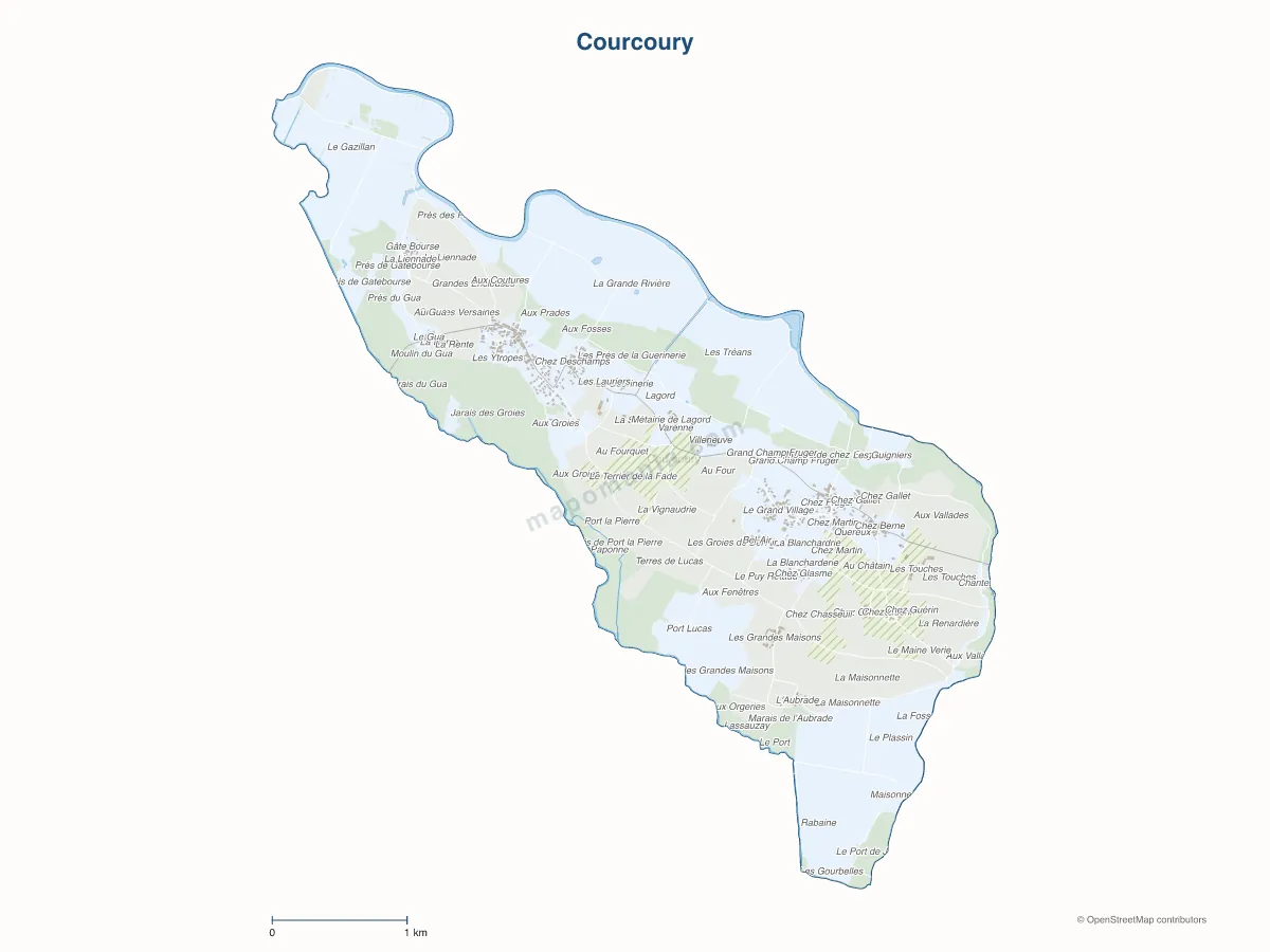 Carte de Courcoury à personnaliser