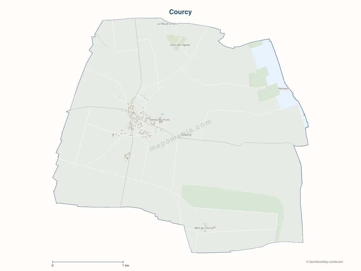 Carte de Courcy à personnaliser