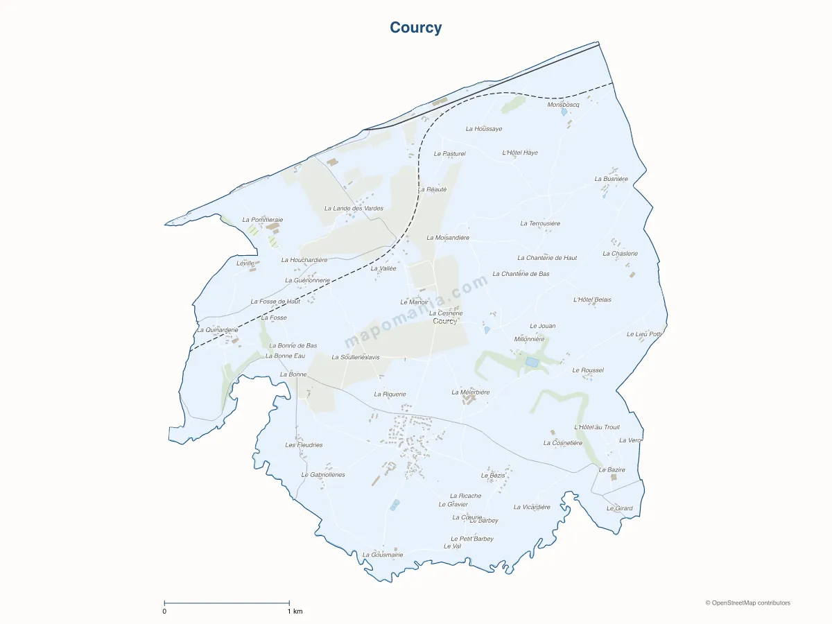 Carte de Courcy à personnaliser