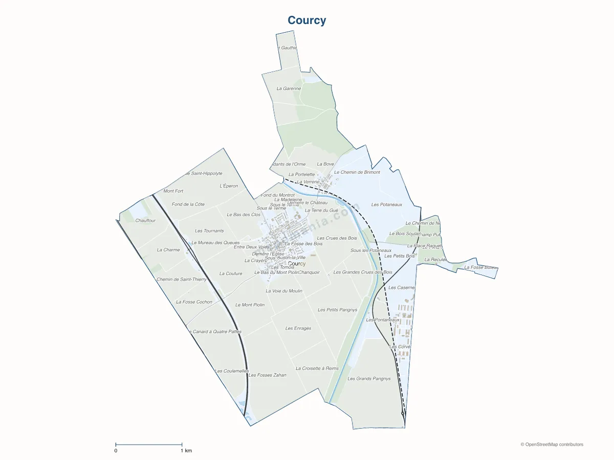 Carte de Courcy à personnaliser