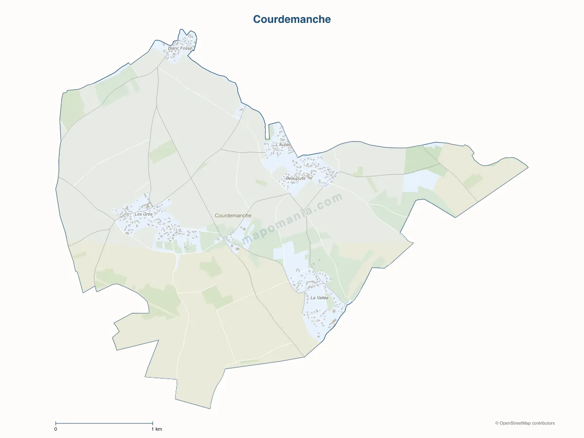 Carte de Courdemanche à personnaliser