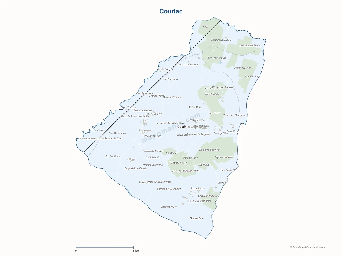 Carte de Courlac à personnaliser