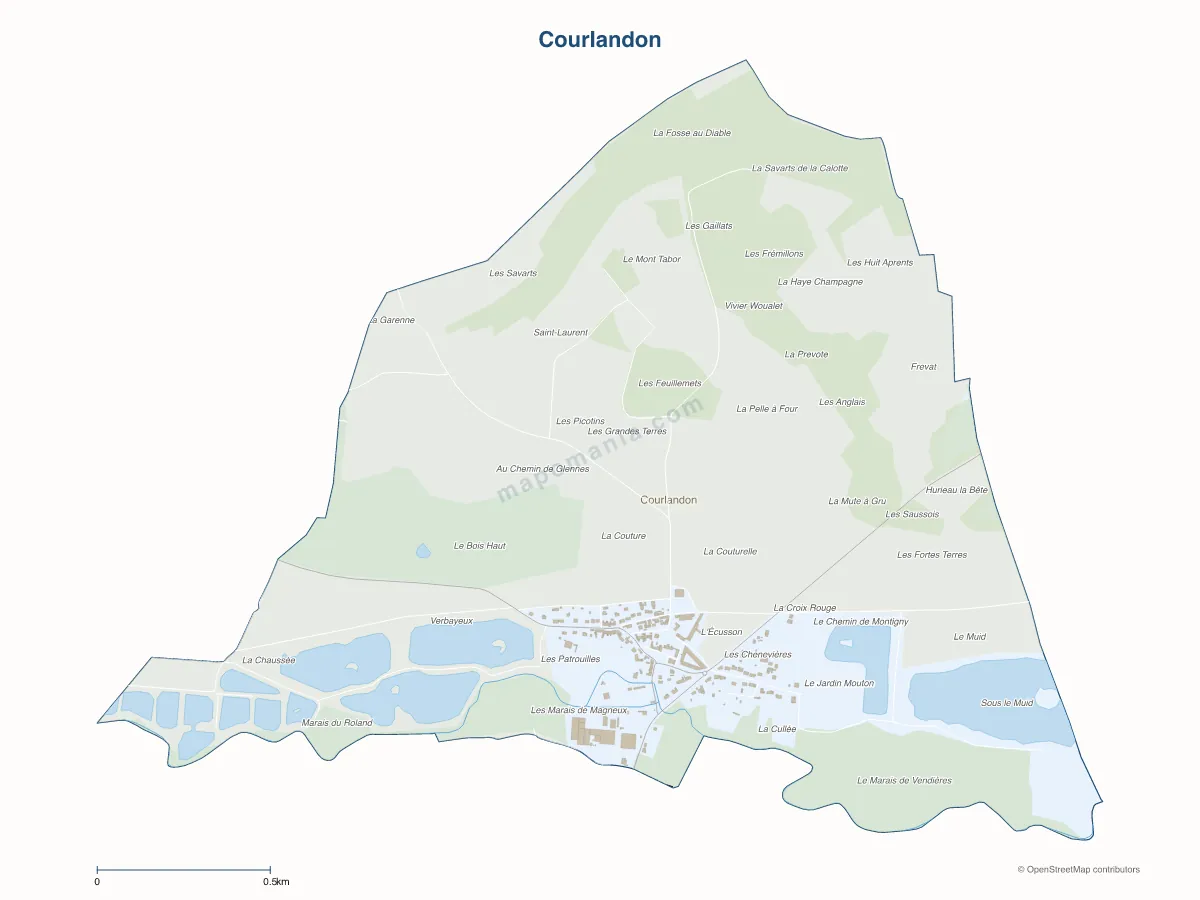Carte de Courlandon à personnaliser