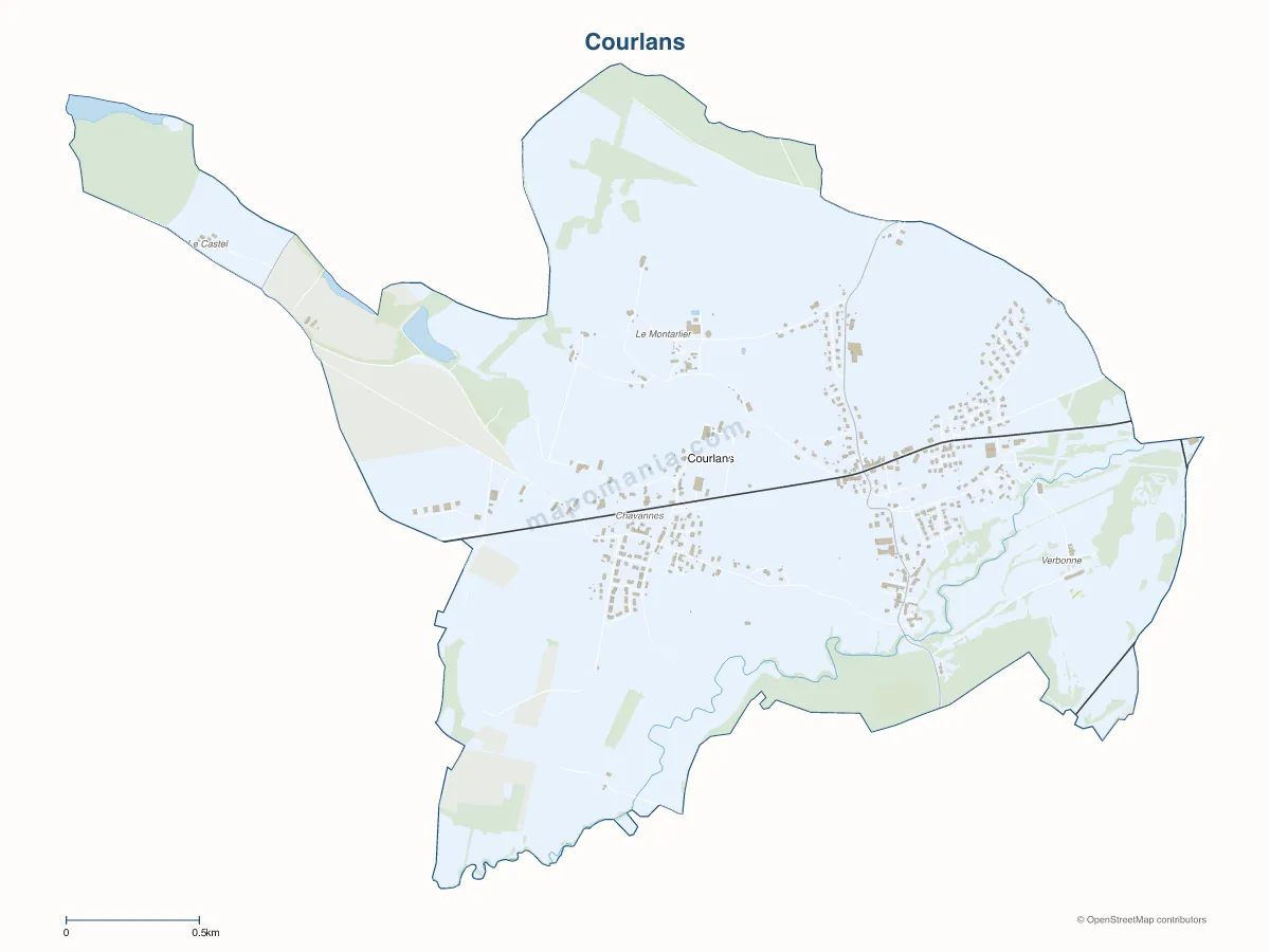 Carte de Courlans à personnaliser