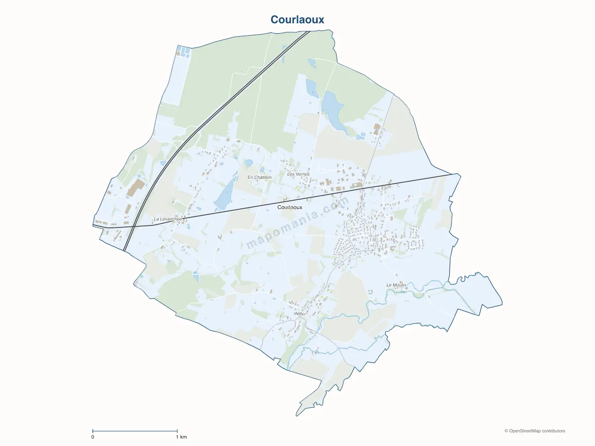 Carte de Courlaoux à personnaliser