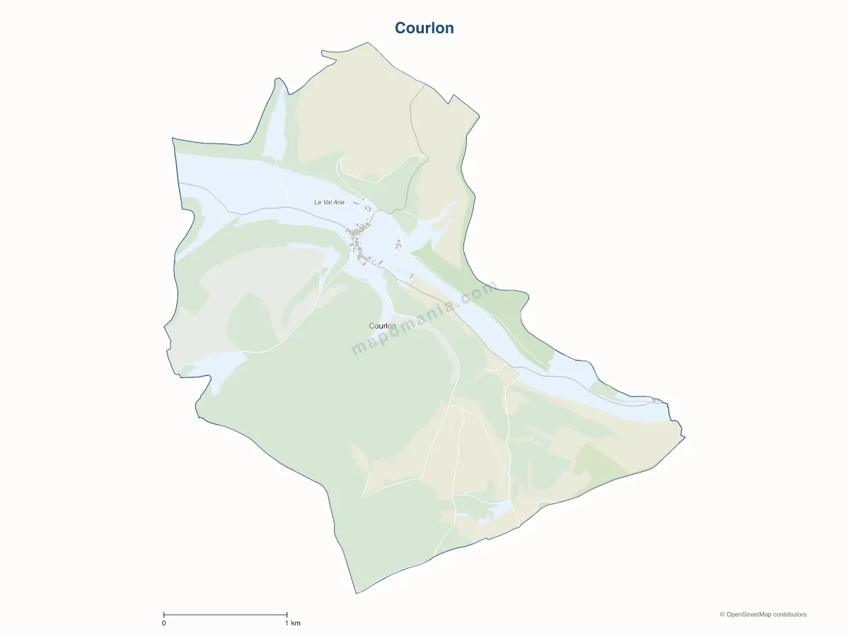 Carte de Courlon à personnaliser