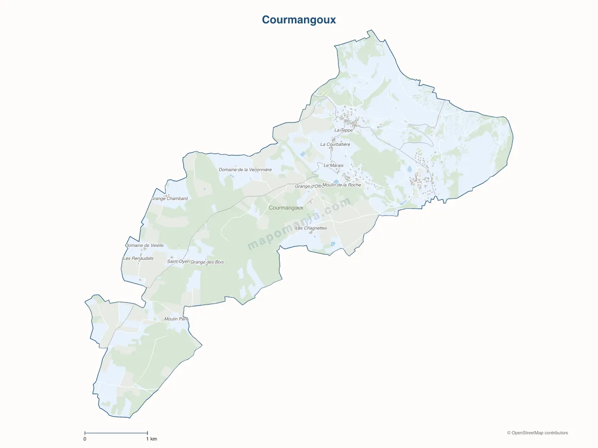 Carte de Courmangoux à personnaliser