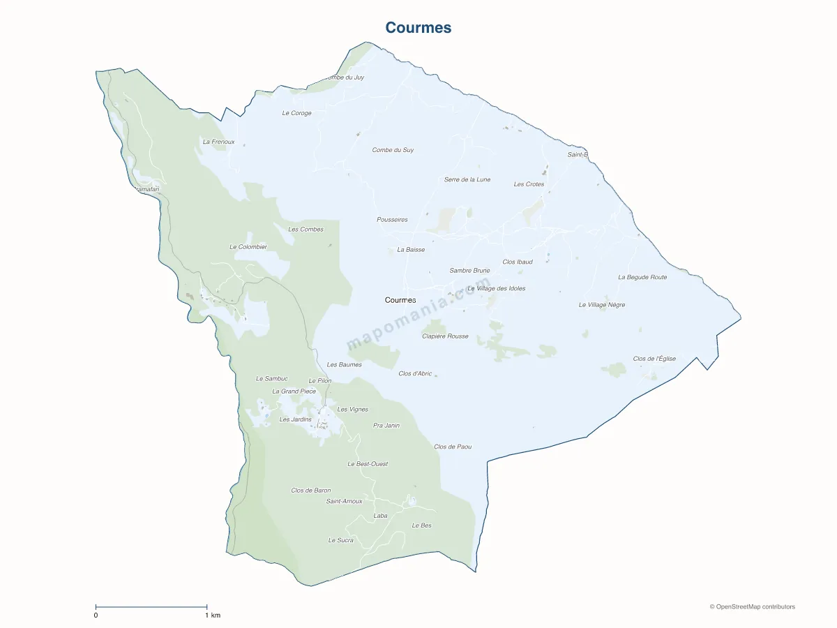 Carte de Courmes à personnaliser