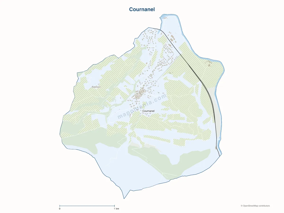 Carte de Cournanel à personnaliser