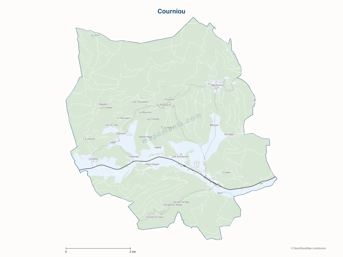 Carte de Courniou à personnaliser