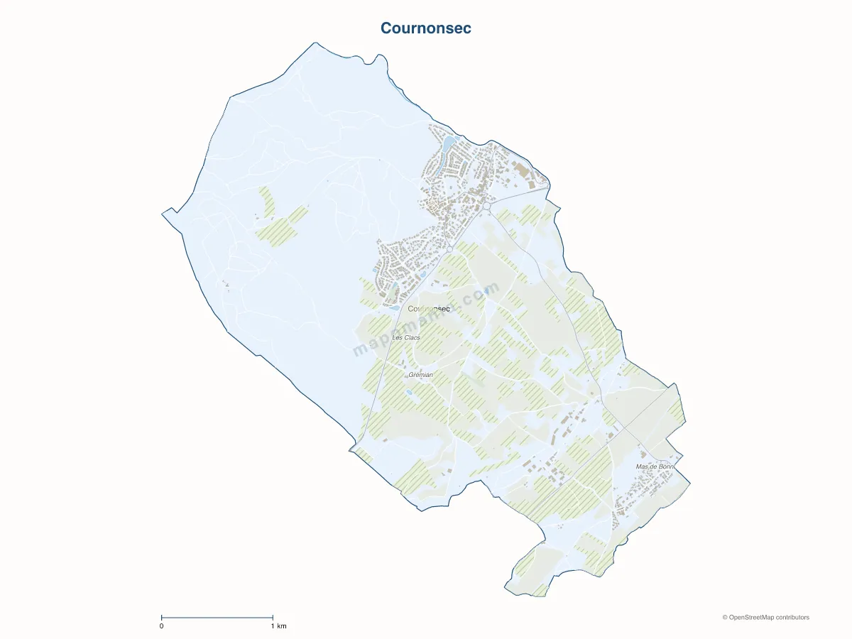 Carte de Cournonsec à personnaliser