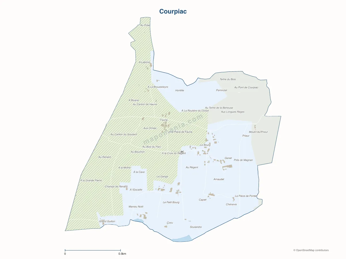 Carte de Courpiac à personnaliser