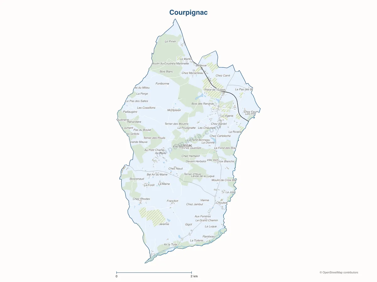 Carte de Courpignac à personnaliser